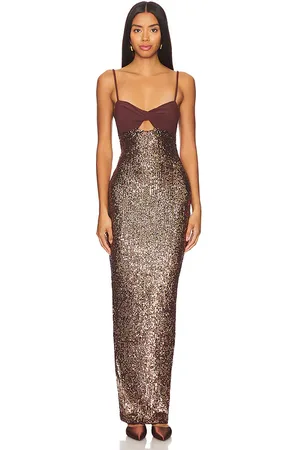 Nookie Vestido largo monet en color cobre metálico talla L en - Metallic Copper. Talla L (también en M, S, XL, XS).