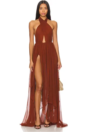 Retrofete Maxivestido ina en color marrón talla L en - Brown. Talla L (también en M, XL).