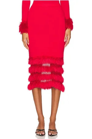 ANDREEVA Falda midi escalonada en color talla M en - Red. Talla M (también en L, S, XS).