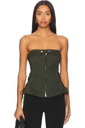 Simkhai Bustier con cremallera sasha en color militar talla 10 en - Army. Talla 10 (también en 2, 8).