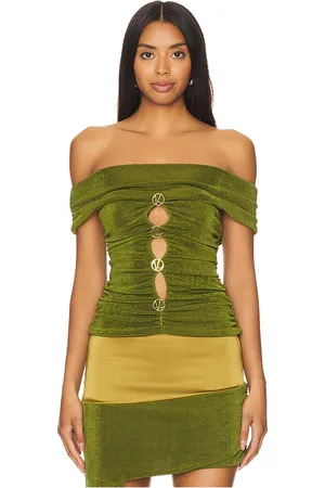 Khanums Top con hombros descubiertos en color verde talla L en - Green. Talla L (también en M, S, XL, XS).