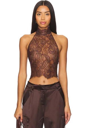 Retrofete Violet top en color chocolate talla L en - Chocolate. Talla L (también en XL).