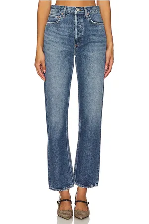AGOLDE Pantalones rectos de talle alto 90s pinch waist en color denim-medium talla 23 en - Denim-Medium. Talla 23 (también en 24, 25, 2