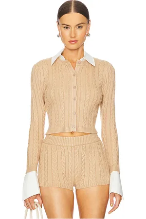 SER.O.YA Cárdigan eloise cable knit en color talla L en - Tan. Talla L (también en M, S, XL, XS).