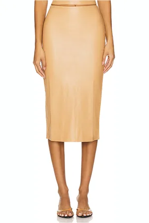 Commando Falda midi de piel sintética en color beige talla M en - Beige. Talla M (también en XL).
