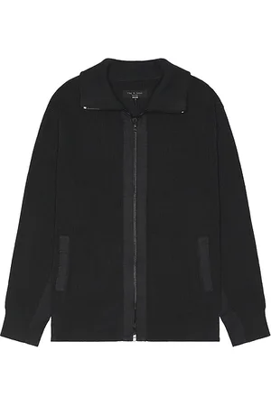 RAG&BONE Washed dexter andrew zip sweater en color negro talla L en - Black. Talla L (también en S).