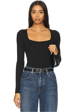 Goldie Estelle Camiseta square neck long sleeve en color talla M en - Black. Talla M (también en S, XS).