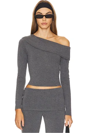 superdown Jordy off shoulder top en color talla L en - Grey. Talla L (también en M, S, XL, XS).