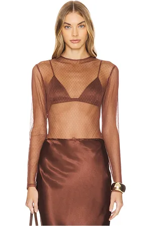 Bronx and Banco X revolve abigail top en color talla M en - Brown. Talla M (también en L, S, XS).