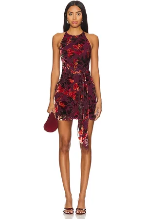 Amanda Uprichard Vestido selah en color burgundy talla L en - Burgundy. Talla L (también en M, S, XL, XS).