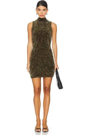 Camila Coelho Vestido robyn en color talla L en - Olive. Talla L (también en M, S, XL, XS, XXS).