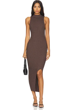 525 America Vestido midi chloe en color marrón talla L en - Brown. Talla L (también en M, S, XL, XS).