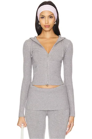Frankies Bikinis Chaqueta con capucha y con cremallera delantera en color gris talla L en - Grey. Talla L (también en M, X
