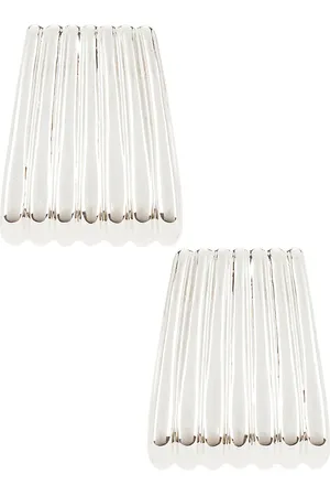 Heaven Mayhem Pendientes maxi ribbed en color metálico talla all en - Metallic Silver. Talla all.