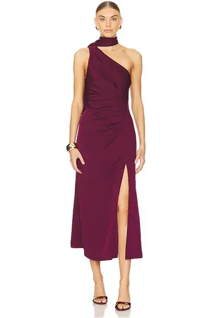 Misha Vestido midi estra en color talla S en - Wine. Talla S (también en XS).