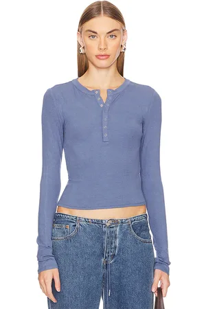 Lovers And Friends Amber henley top en color azul talla S en - Blue. Talla S (también en XL).