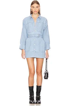 Free People Minivestido esme en color denim claro talla L en - Denim-Light. Talla L (también en M, S, XS).