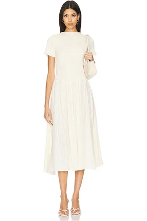 APRÈS Vestido ruched marta en color crema talla S en - Cream. Talla S (también en XS, XXS).