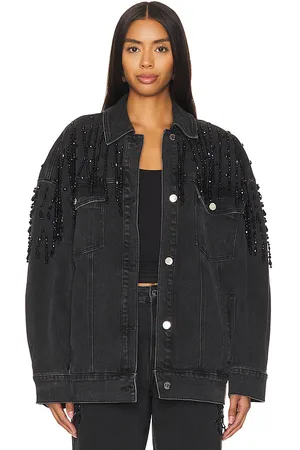 Gestuz Chaqueta similina en color negro talla M/L en - Black. Talla M/L (también en XS/S).