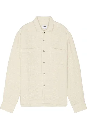 Obey Camisa tobin en color crema talla L en - Cream. Talla L (también en M, S, XL/1X).