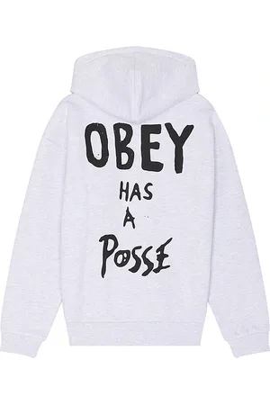 Obey Sudadera posse extra en color gris talla L en - Grey. Talla L (también en S, XL/1X).