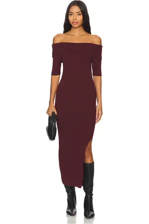 525 America Vestido midi jennifer en color vino talla L en - Wine. Talla L (también en M, S, XS).