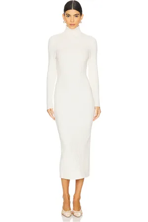 525 America Vestido cuello vuelto kylie en color crema talla L en - Cream. Talla L (también en M, S, XS).