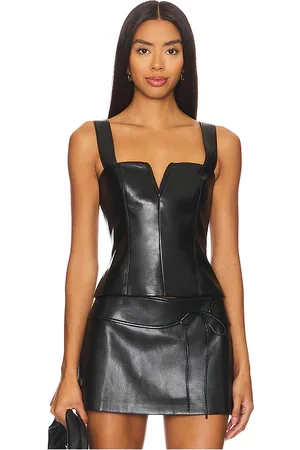 Amanda Uprichard Nia top en color talla L en - Black. Talla L (también en M, S, XS).