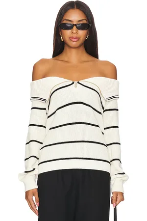 525 America Suéter con hombros descubiertos sierra en color blanco talla L en - White. Talla L (también en M, S, XS).