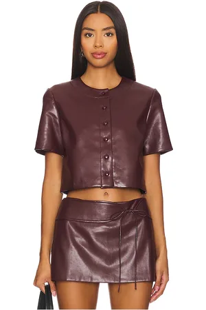Amanda Uprichard Braswell top en color burgundy talla M en - Burgundy. Talla M (también en L).