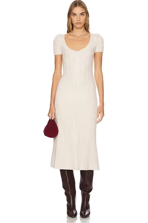 Free People Vestido midi madsen en color neutral talla L en - Neutral. Talla L (también en M, XL).