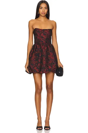 Amanda Uprichard Vestido addison en color negro talla M en - Black. Talla M (también en L, S, XS).