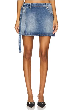 ABrand Falda envolvente en color denim-medium talla 23 en - Denim-Medium. Talla 23 (también en 24, 25, 26, 27, 28, 30).