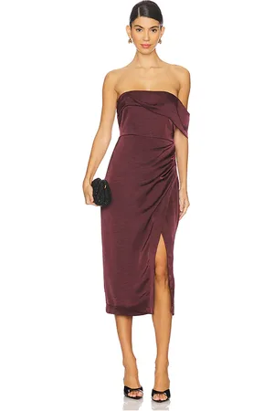 ASTR Vestido gwyneria en color burgundy talla L en - Burgundy. Talla L (también en M, S, XL, XS).