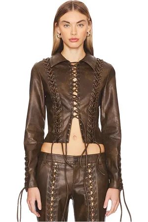 LOBA Chaqueta amantilla faux leather en color talla S en - Brown. Talla S (también en XXS).