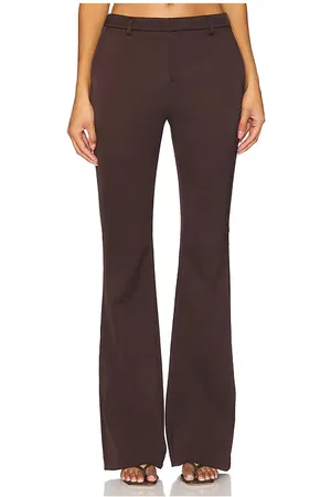 SER.O.YA Pantalón con trabillas elvira heavy satin flare en color marrón talla 0 en - Brown. Talla 0 (también en 10, 2, 4).