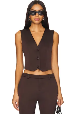 SER.O.YA Chaleco edwina havey satin en color marrón talla L en - Brown. Talla L (también en M, S, XL, XS, XXL, XXS).