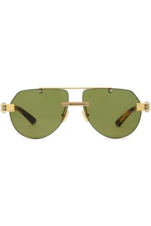 Bottega Veneta Gafas de sol en color verde talla all en Gold Silver & Green - Green. Talla all.