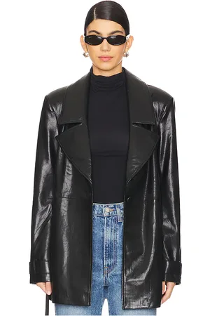 House of Harlow X revolve bordeaux faux leather blazer en color talla M en - Black. Talla M (también en S).