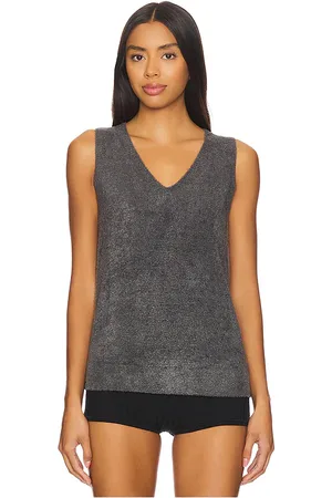 Barefoot Dreams Chaleco cozychic light vest en color charcoal talla S en - Charcoal. Talla S (también en XS).