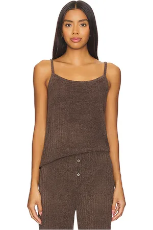 Barefoot Dreams Top sin mangas cozychic ultra light ribbed tank en color marrón talla L en - Brown. Talla L (tamb