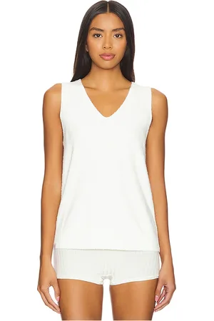 Barefoot Dreams Chaleco cozychic light vest en color blanco talla S en - White. Talla S (también en XS).