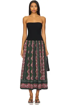 Cara Cara Vestido midi glasbury en color black,dark green talla L en - Black,Dark Green. Talla L (también en XL).