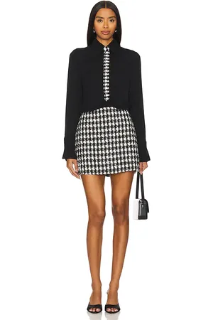 ALICE+OLIVIA Vestido camisero mattie en color negro talla 4 en - Black. Talla 4 (también en 6).