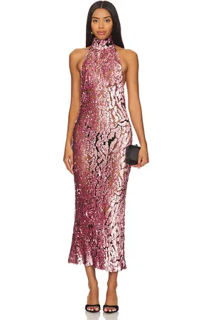 LAPOINTE Vestido con espalda abierta y cuello halter con lentejuelas en color talla 4 en - . Talla 4 (también en 6).