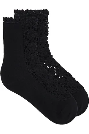 Free People Calcetines de crochet rubies en color talla all en - Black. Talla all.