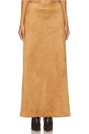 Tularosa Falda brandy faux suede maxi en color marrón talla L en - Brown. Talla L (también en M, S, XL).