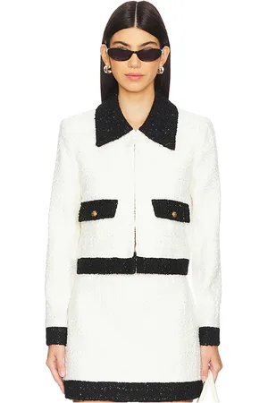 ALICE+OLIVIA Chaqueta topher en color ivory talla L en - Ivory. Talla L (también en M, S, XS).