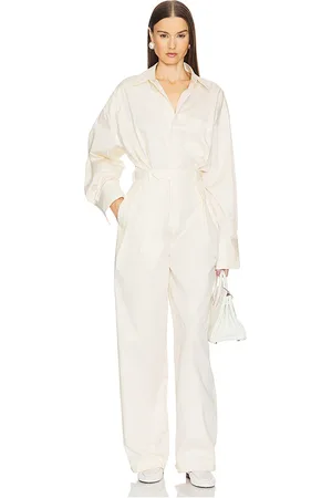 Helsa Paperbag jumpsuit en color crema talla M en - Cream. Talla M (también en S).