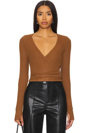 Michael Lauren Top manga larga fairbanks en color marrón talla L en - Brown. Talla L (también en M, S, XL, XS).